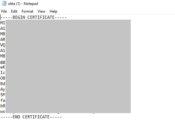 okta certificate