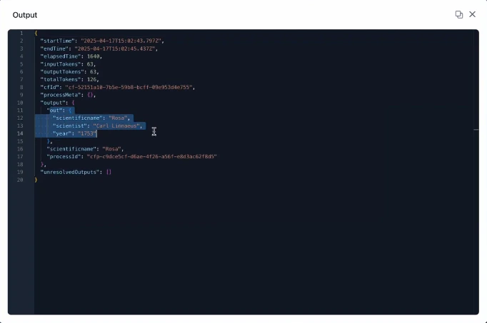 View structured output