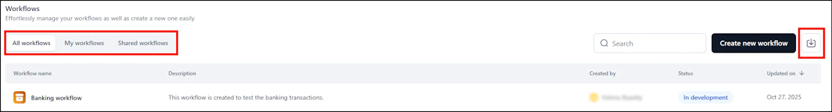 Workflow dashboard