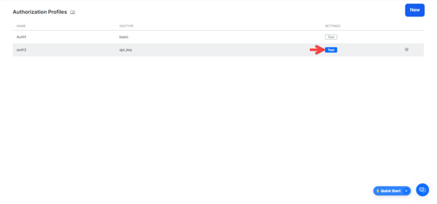 Testing the auth