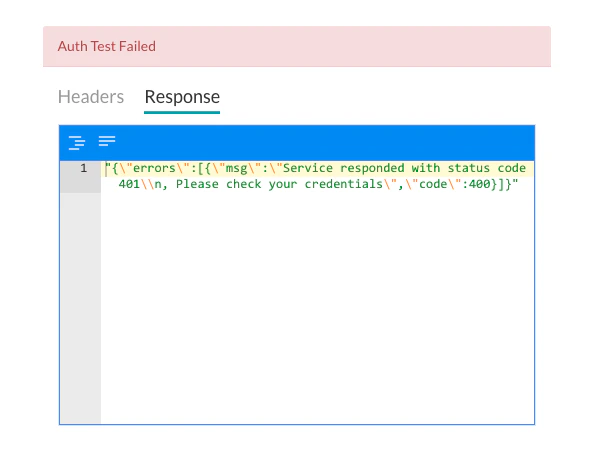 Auth test failed
