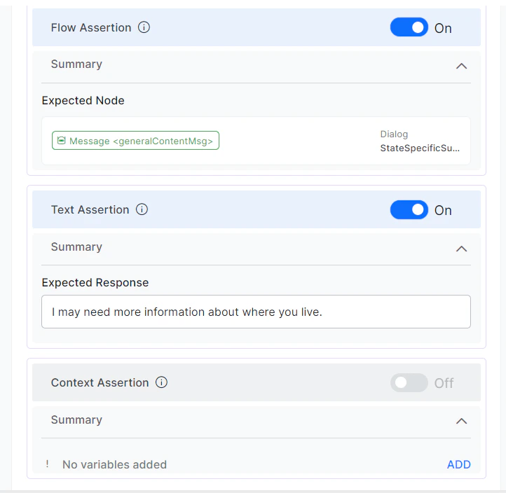 Test Assertion