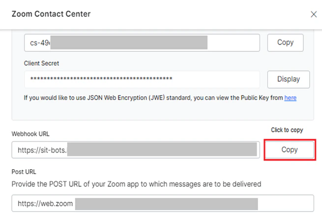 Zoom Webhook URL