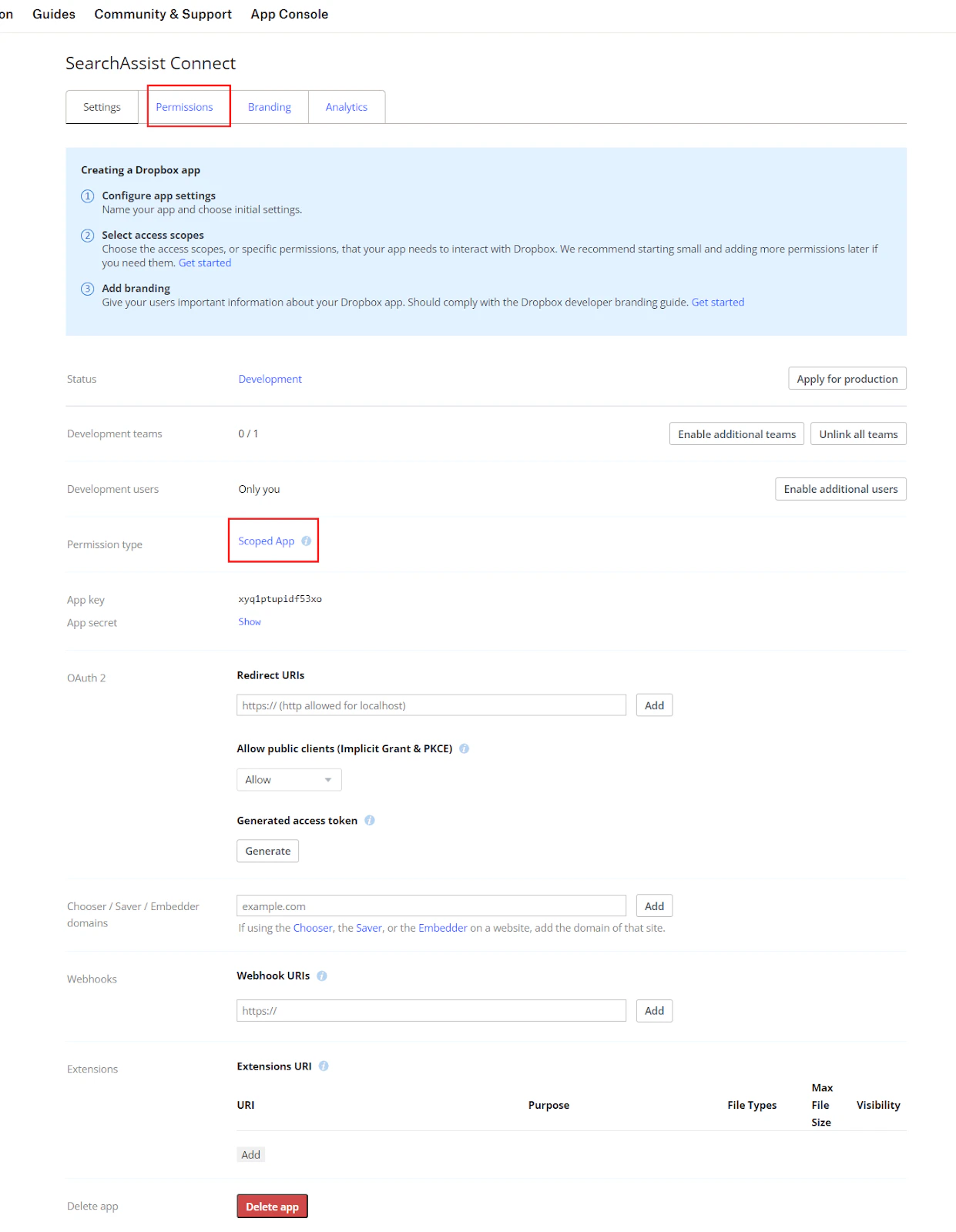 App permissions