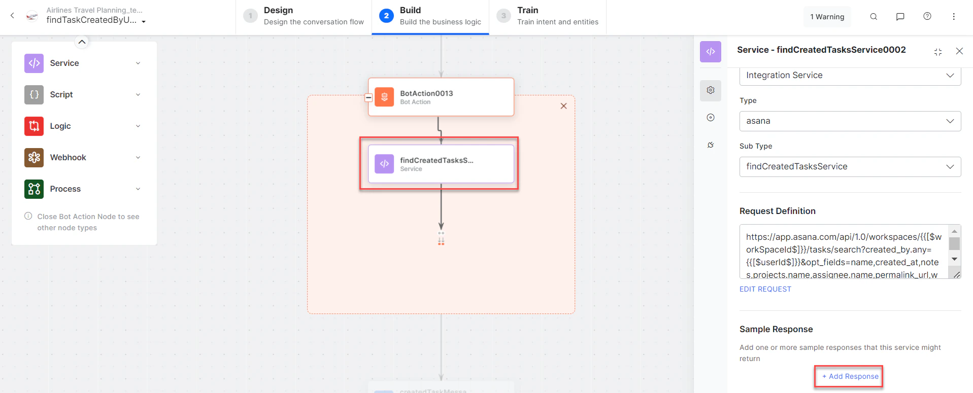 Bot action service