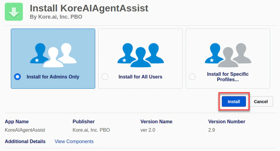install-koreai-agentassist