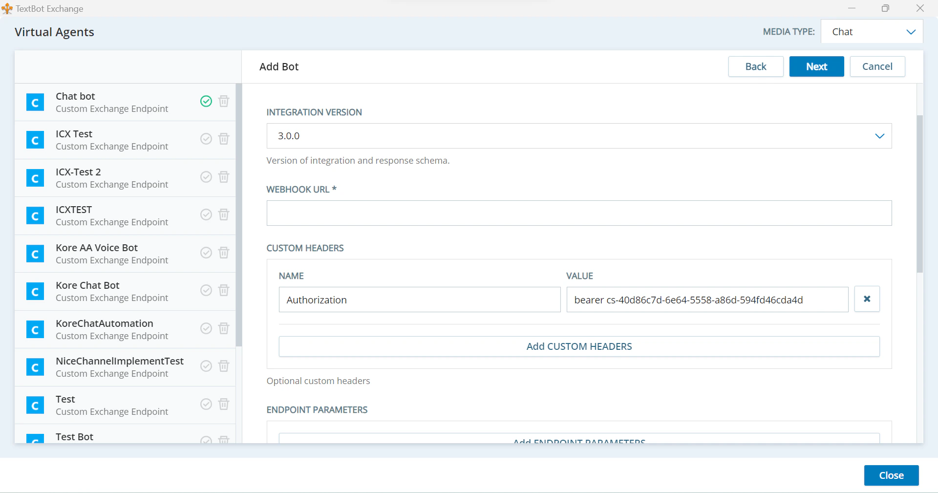 Custom headers