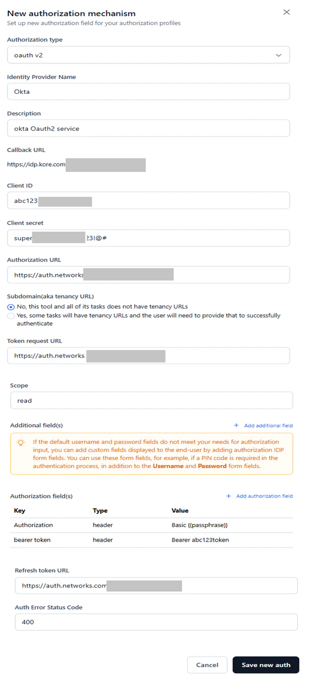 save new auth