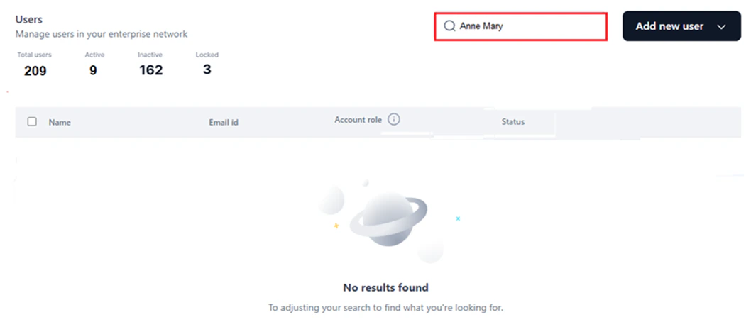 user does not exist