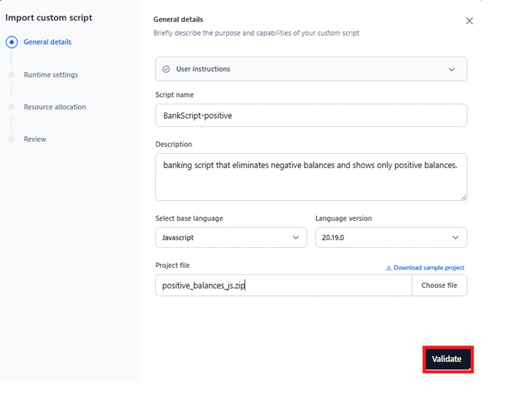 validate file
