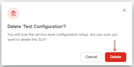 Confirm Delete SLA