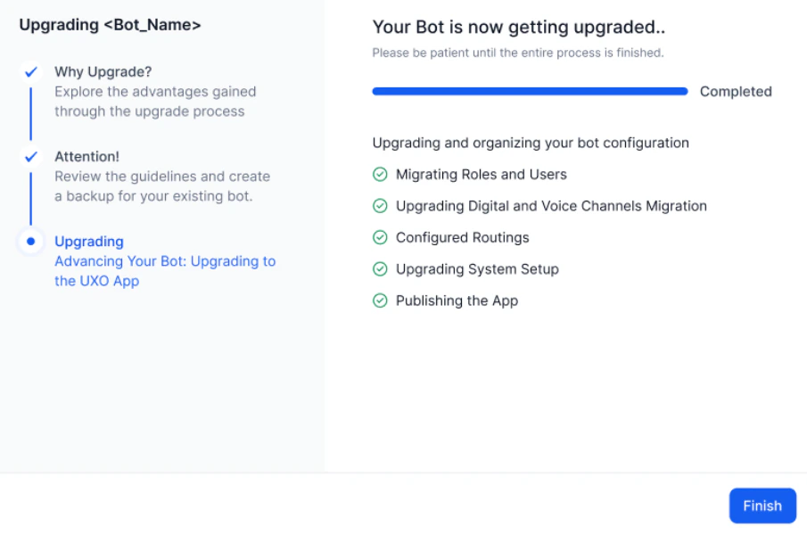 Finish Upgrade