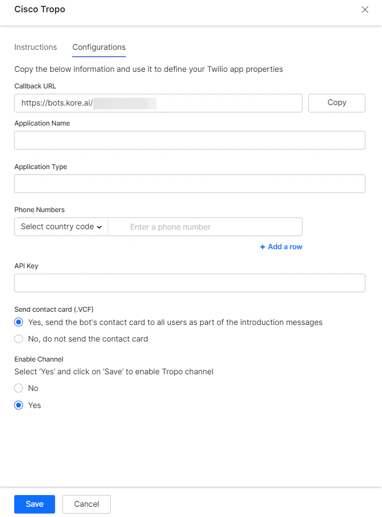 Enable channel