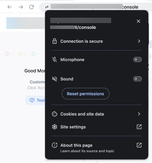 Permissions Pop-up
