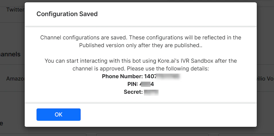 IVR configuration