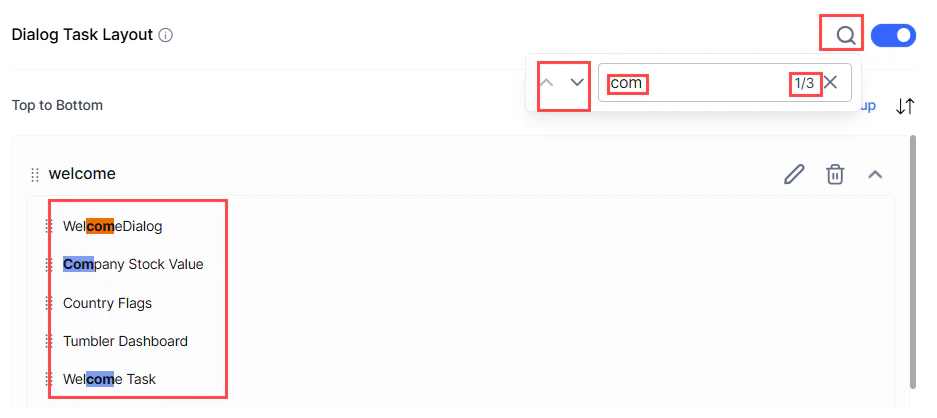 Dialog Task Search