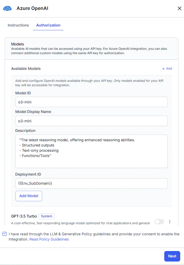Add model with dynamic variables
