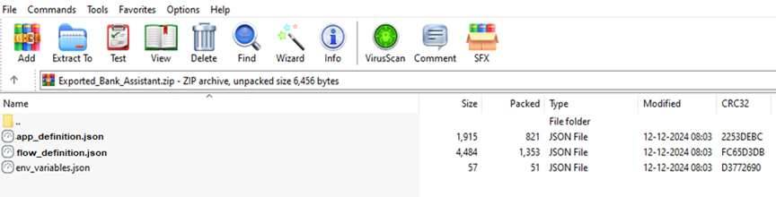 exported files