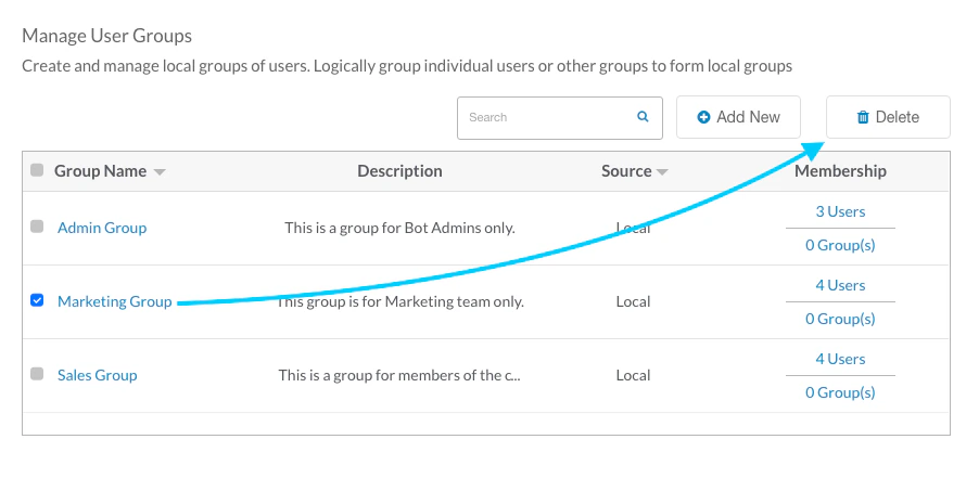 Delete Group