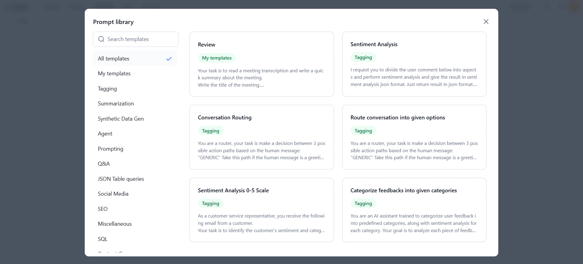 Prompt library