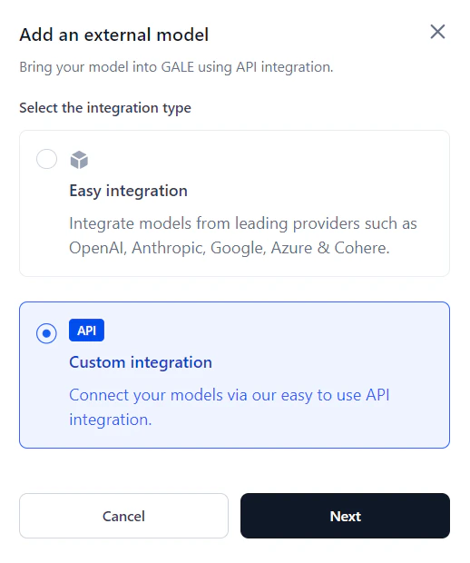 Add External Model API Integration