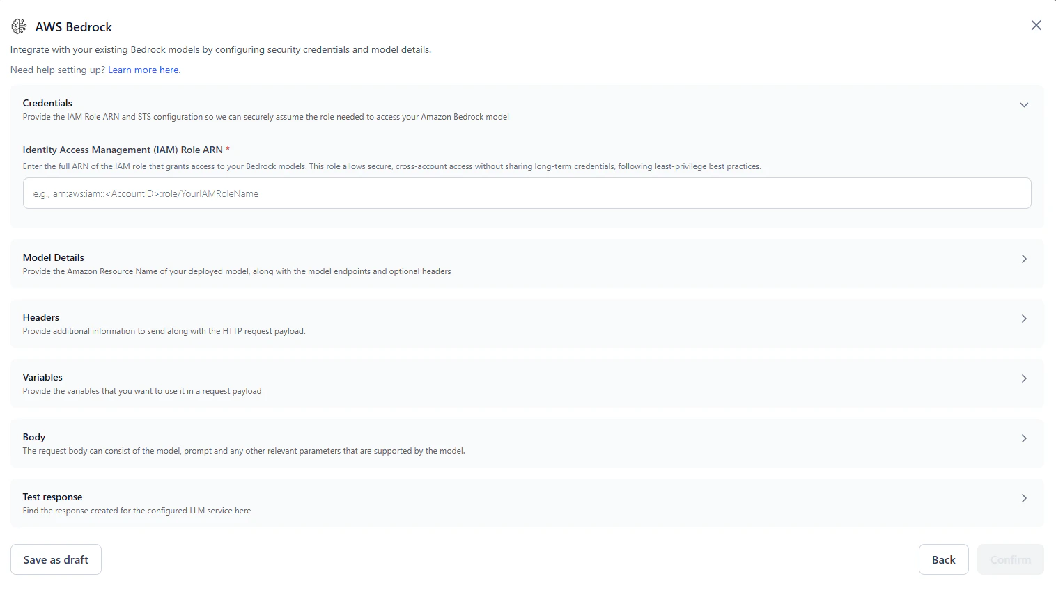 AWS Bedrock configuration