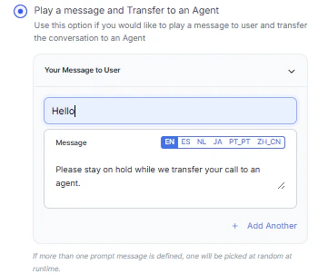 User Message