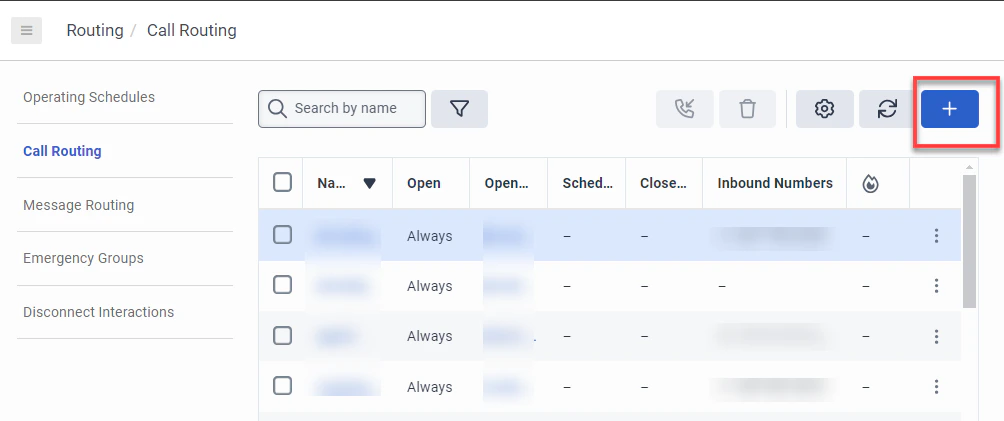 Add New Call Route