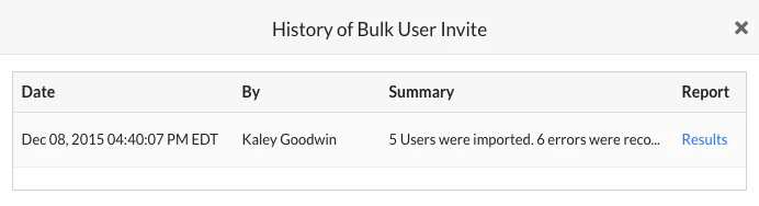 Invite History