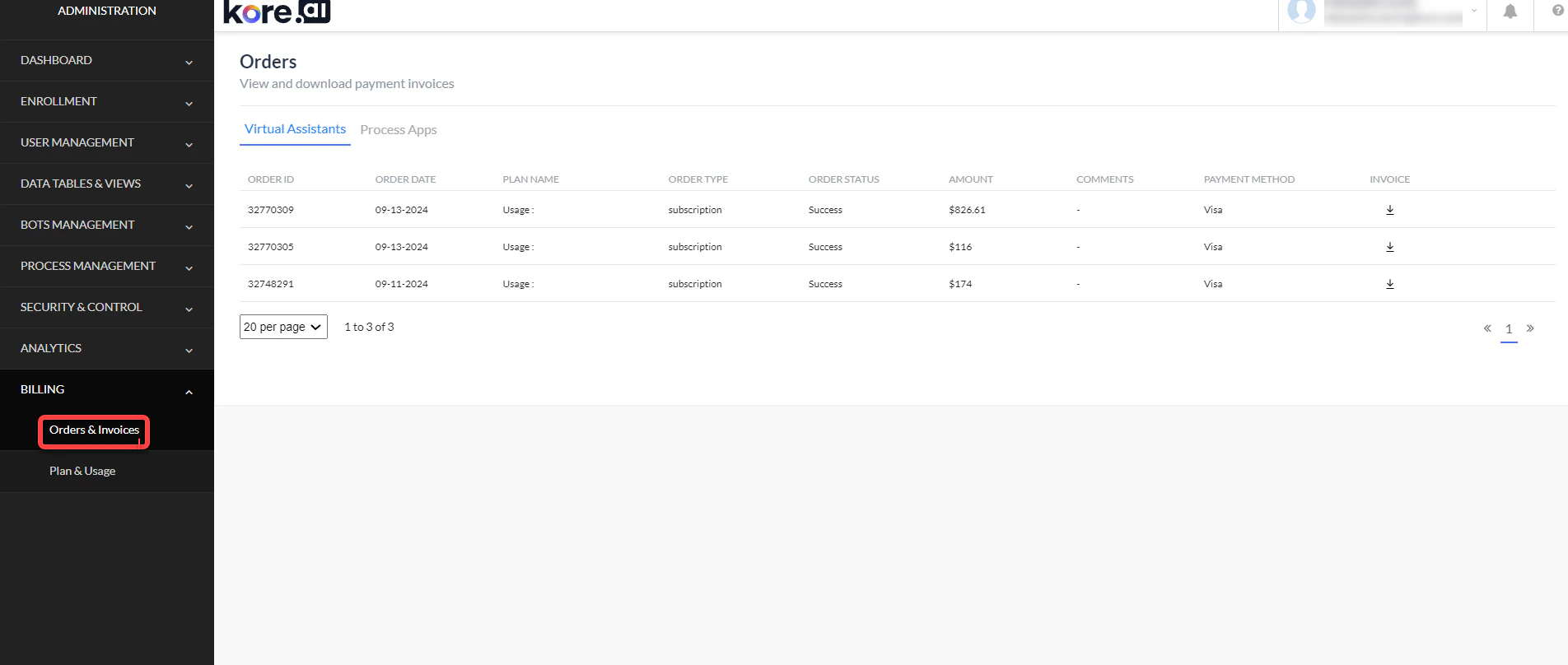 Download Invoices
