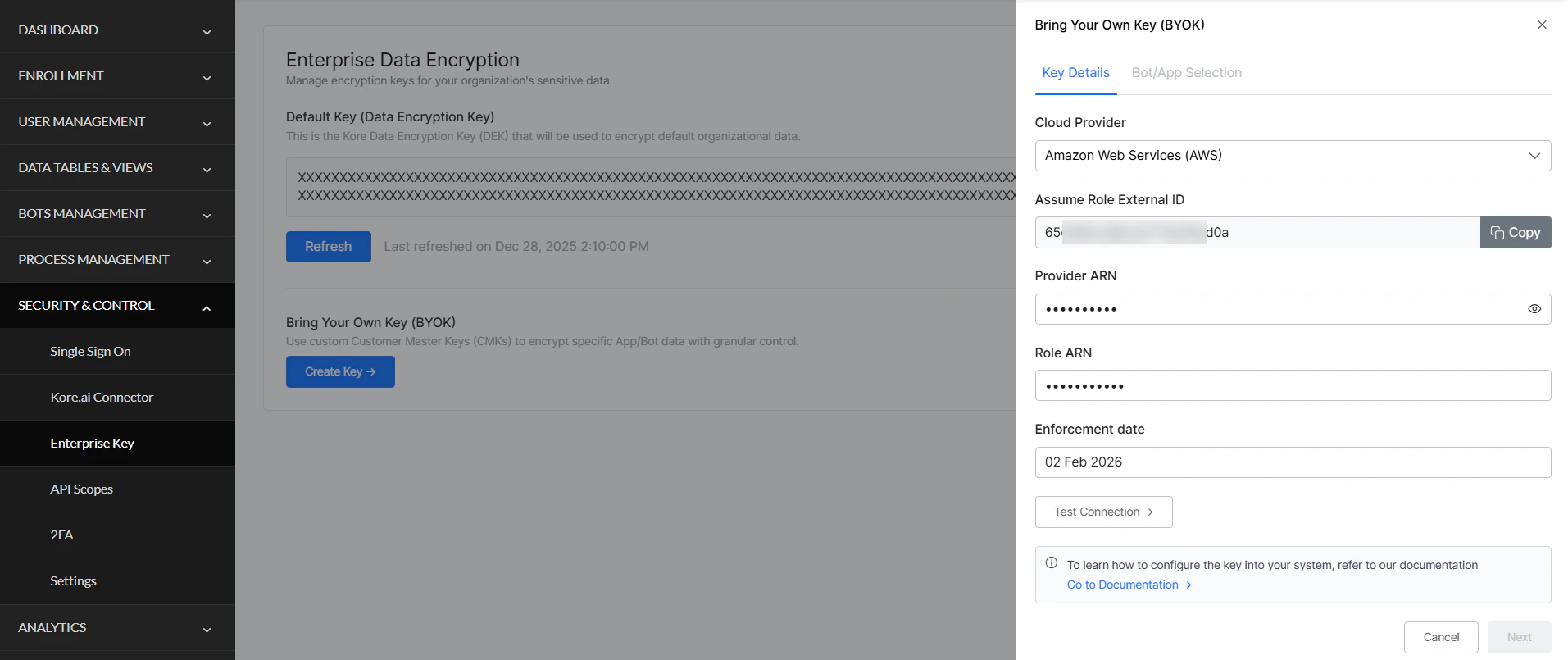 BYOK Create Key