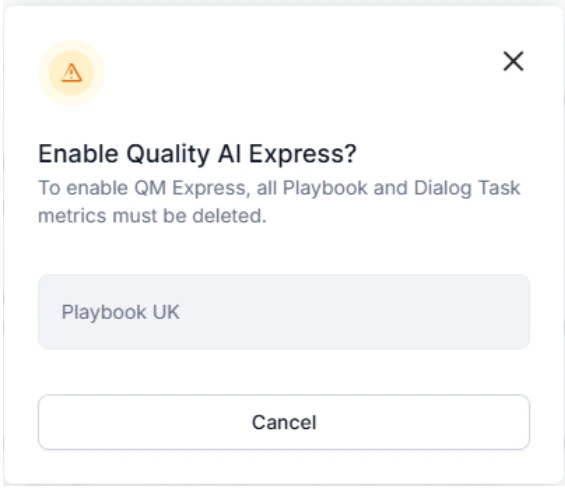 Express Setup Warning