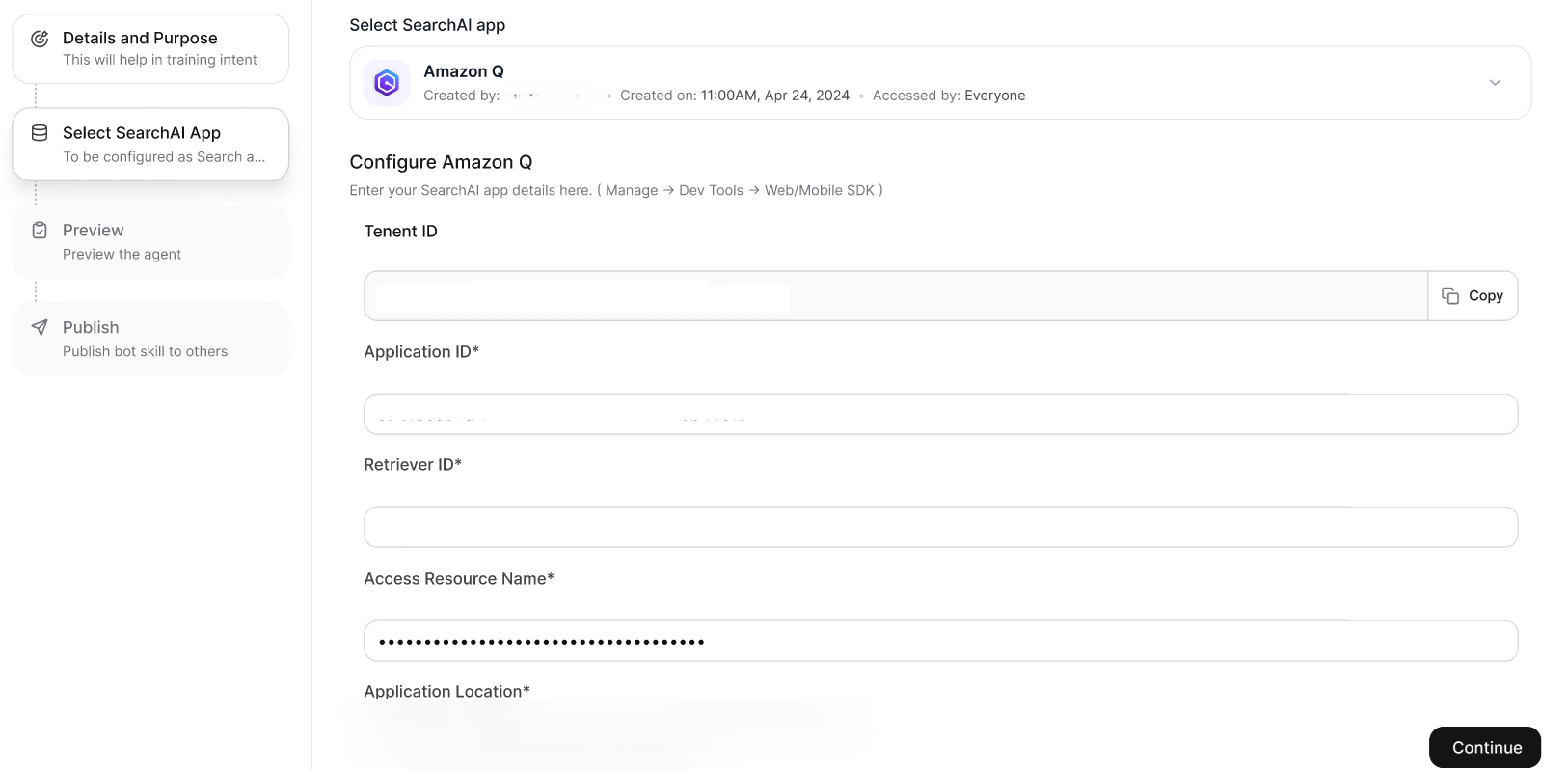 Amazon Q fields