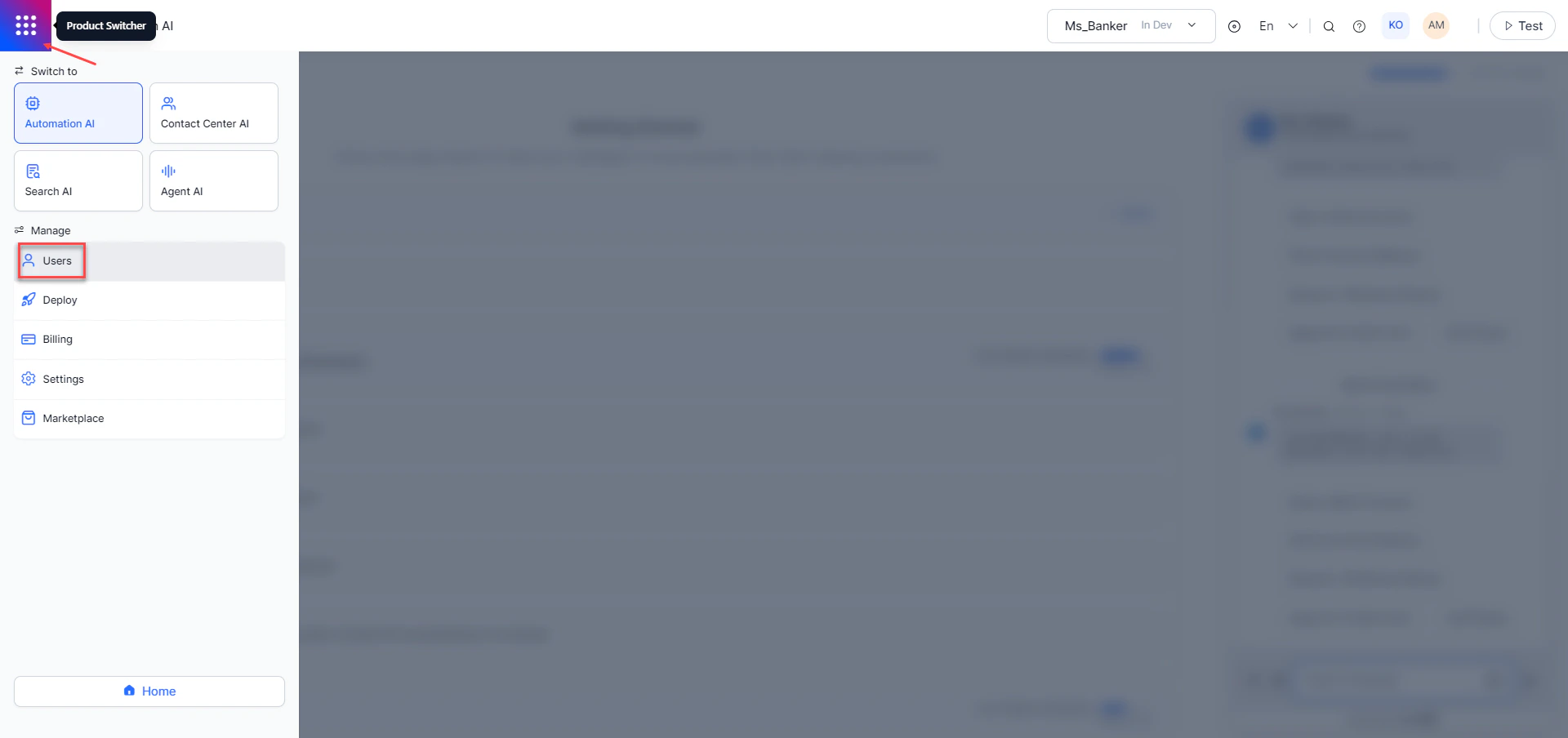 Navigate to User Management