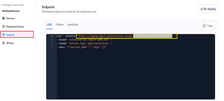copy endpoint