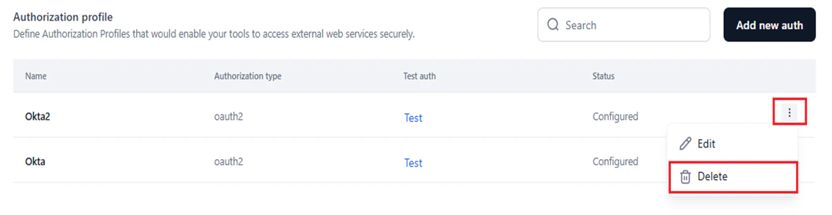 delete auth profile