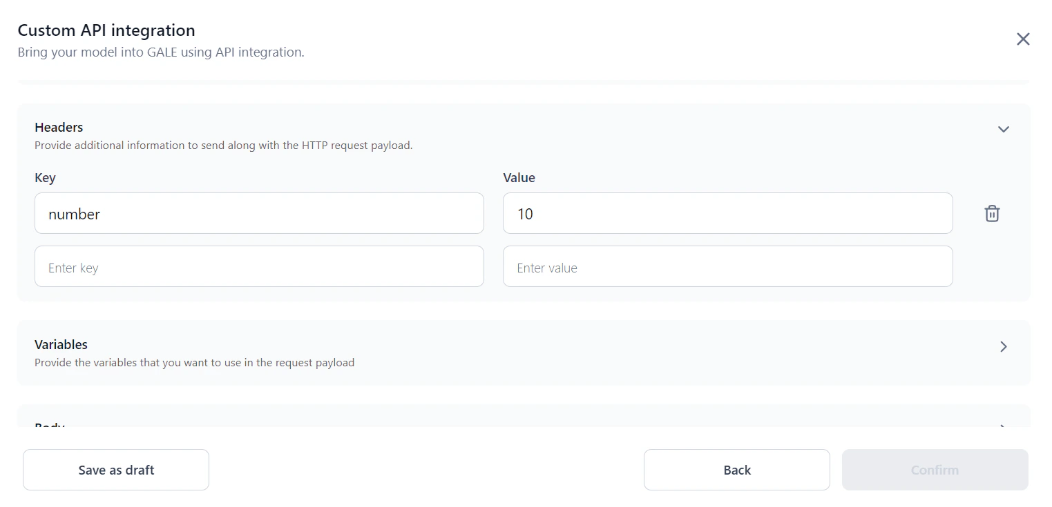 Custom API Integration Headers