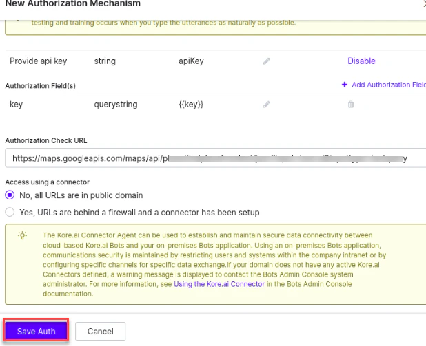 Auth credentials