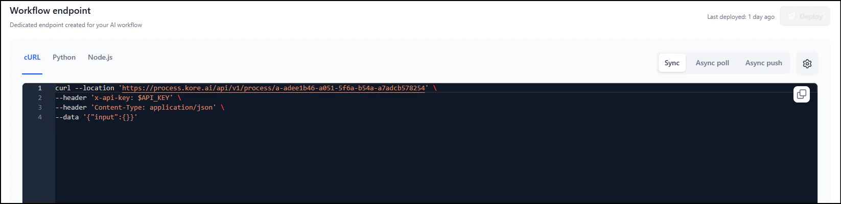 Workflow endpoints