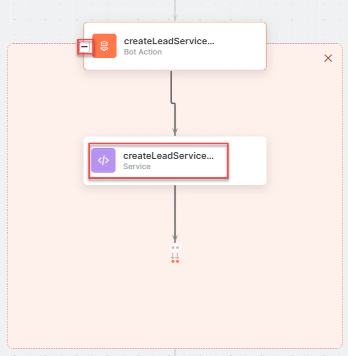 createLeadService bot action component properties