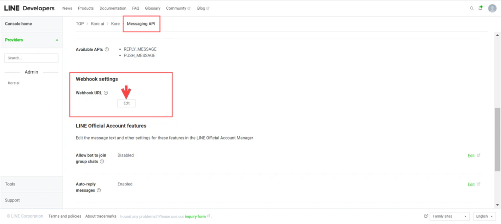 Line Webhook URL
