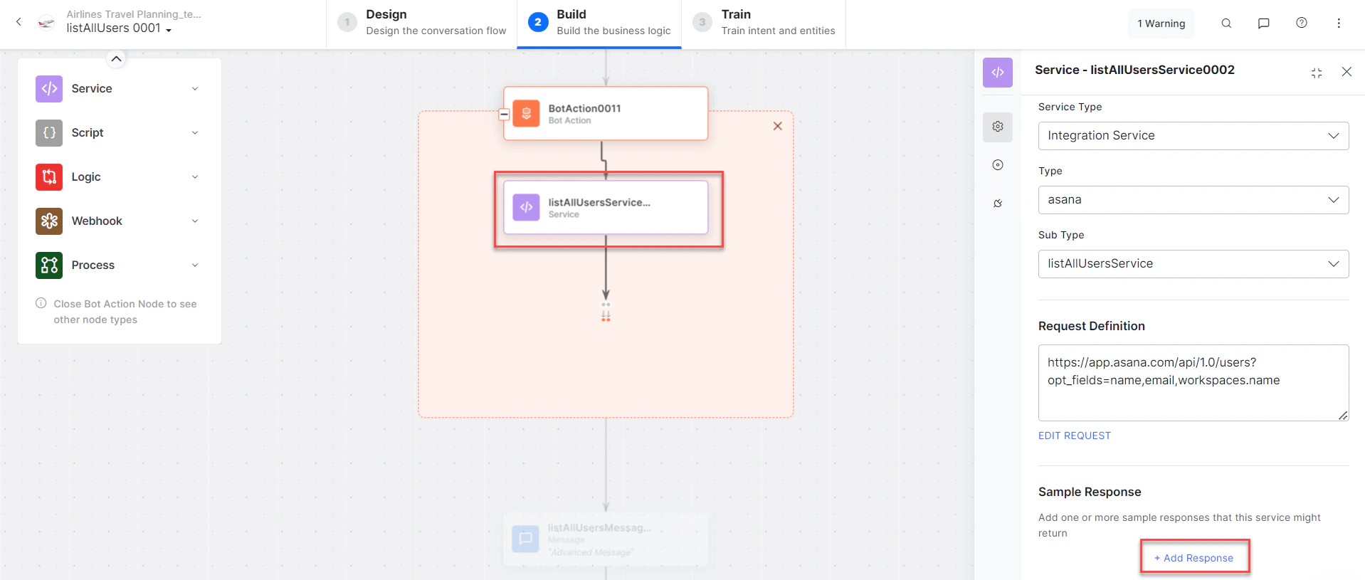 Bot action service