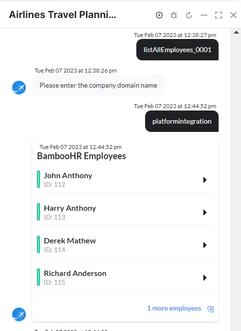 List employees