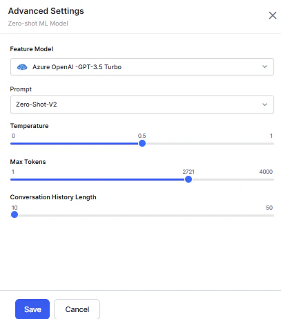 Zero-shot Model - Advanced Settings