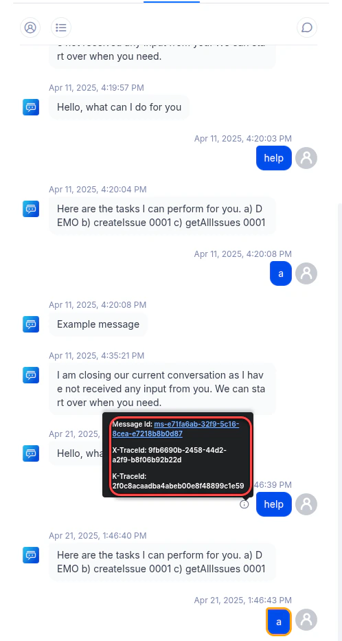 Chat History Trace