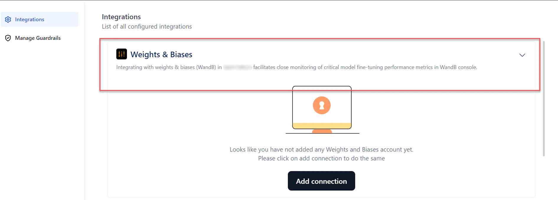 Add W&B Connection
