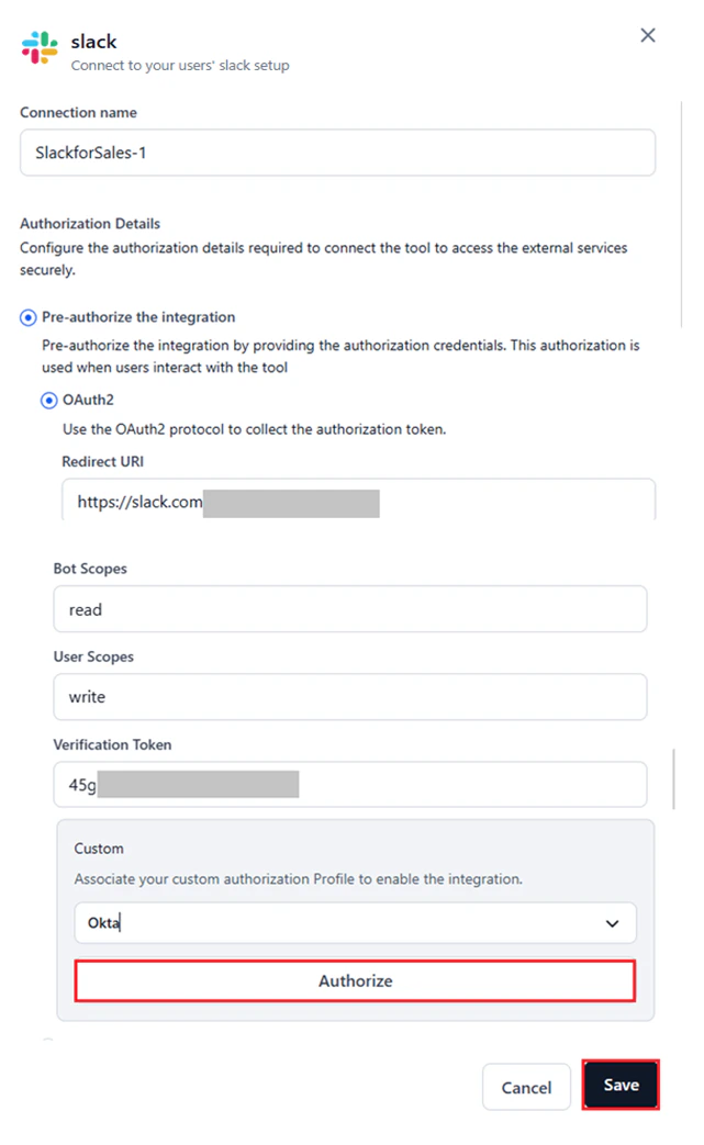 click authorize