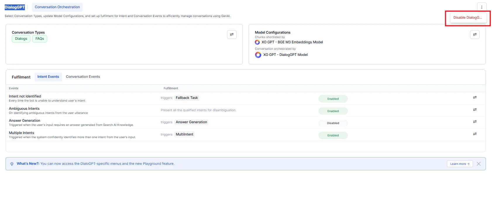 Disable DialogGPT
