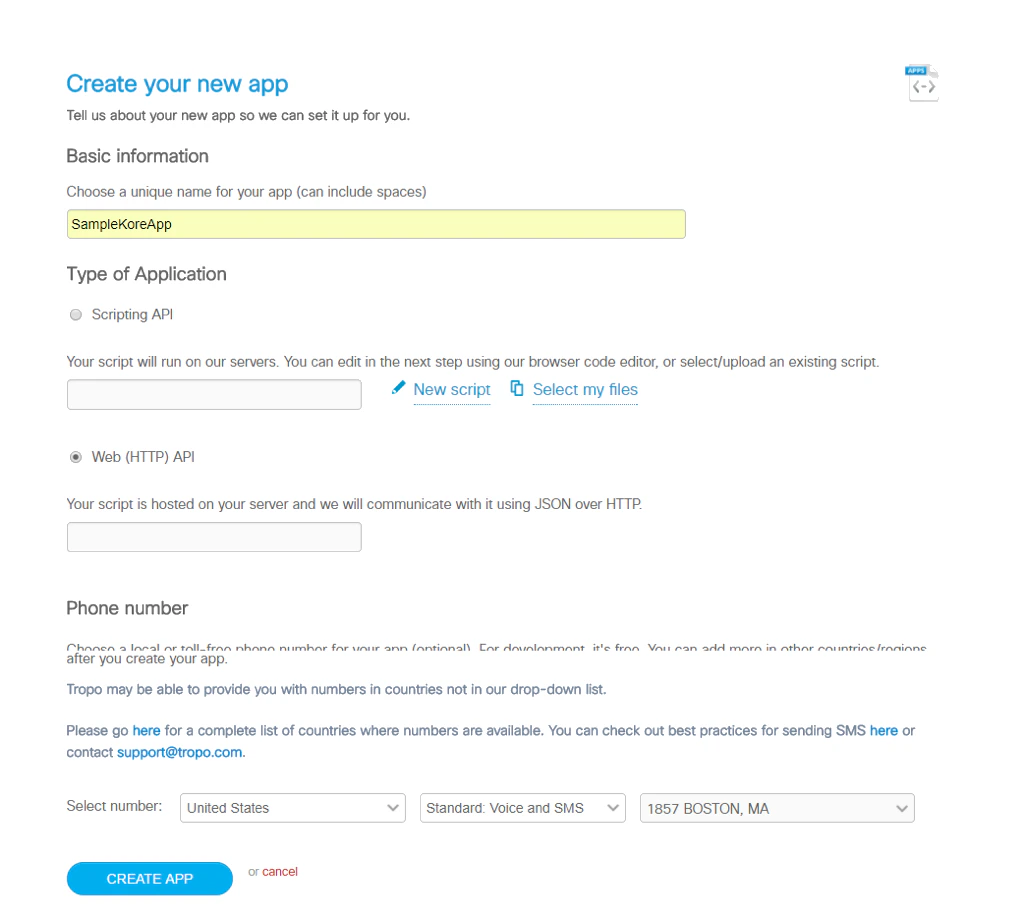 App details