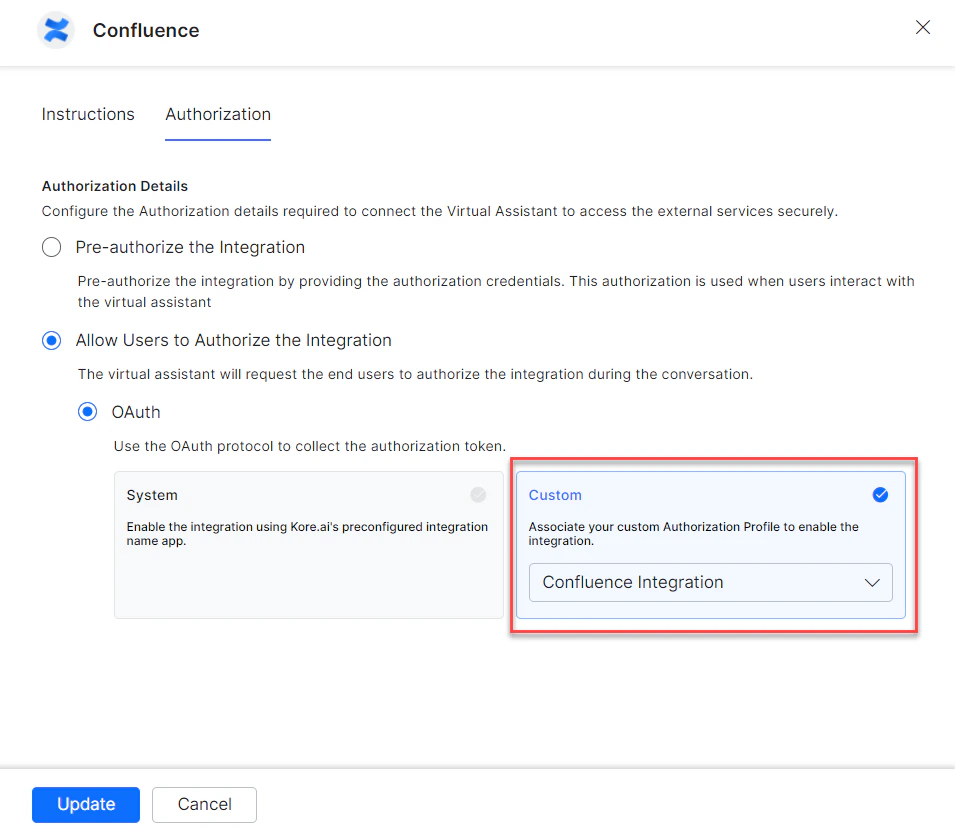 Select existing profile